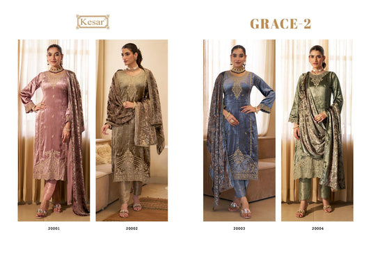 Grace 2 Kesar Velvet Suits Exporter Gujarat