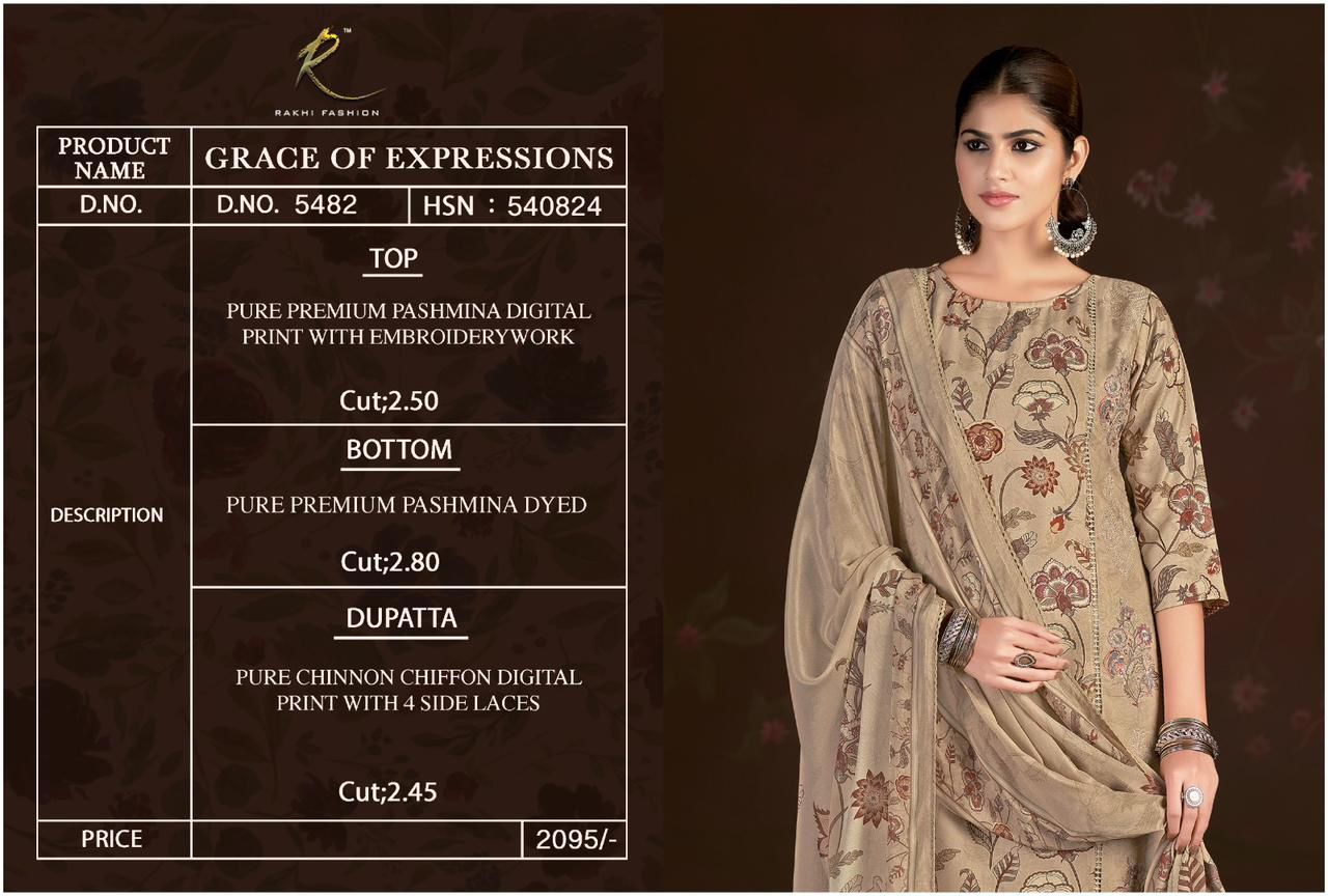 Grace Of Expressions Rakhi Fashion Pashmina Suits Wholesaler India