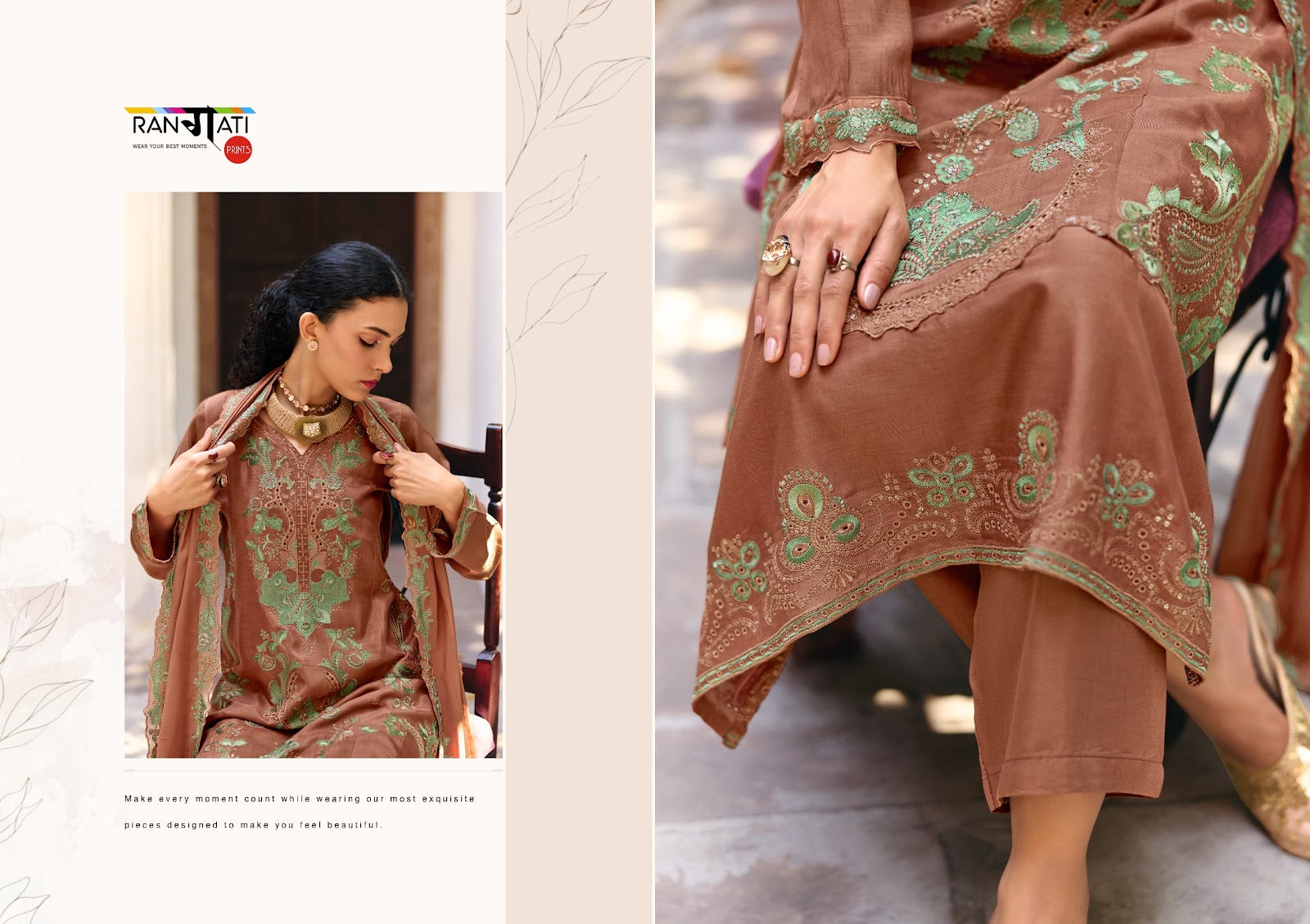 Grace Rangati Prints Silk Pant Style Suits Wholesale Price