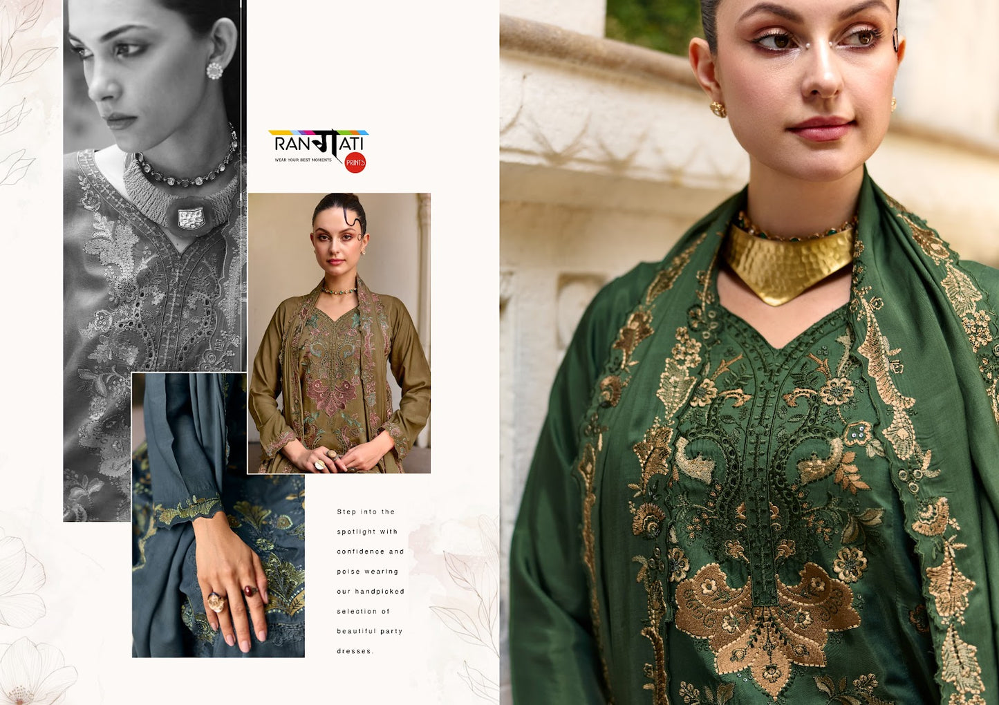 Grace Rangati Prints Silk Pant Style Suits Wholesale Price