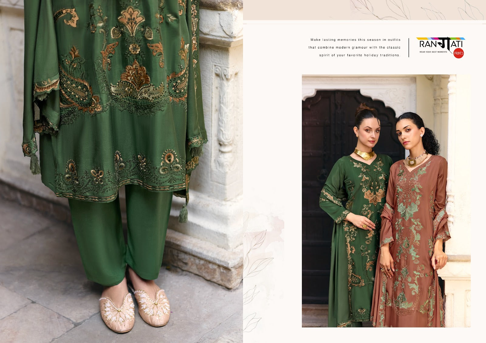 Grace Rangati Prints Silk Pant Style Suits Wholesale Price