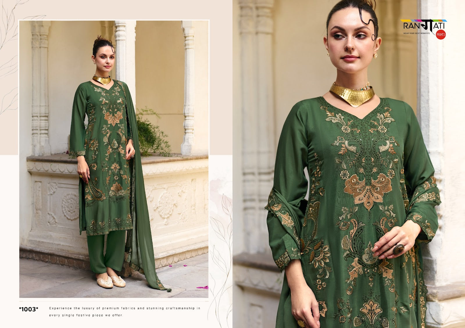Grace Rangati Prints Silk Pant Style Suits Wholesale Price