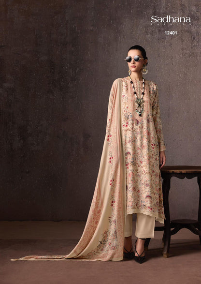 Grace Sadhana Bemberg Muslin Pant Style Suits Wholesaler India