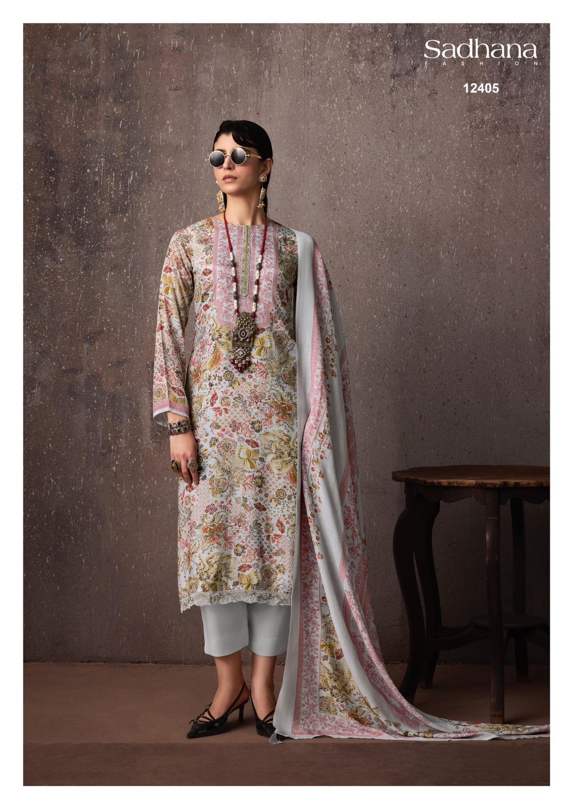 Grace Sadhana Bemberg Muslin Pant Style Suits Wholesaler India