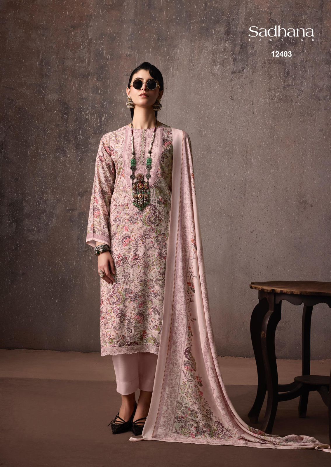 Grace Sadhana Bemberg Muslin Pant Style Suits Wholesaler India