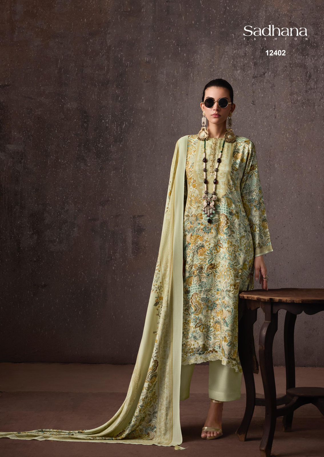 Grace Sadhana Bemberg Muslin Pant Style Suits Wholesaler India