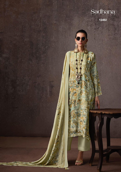 Grace Sadhana Bemberg Muslin Pant Style Suits Wholesaler India