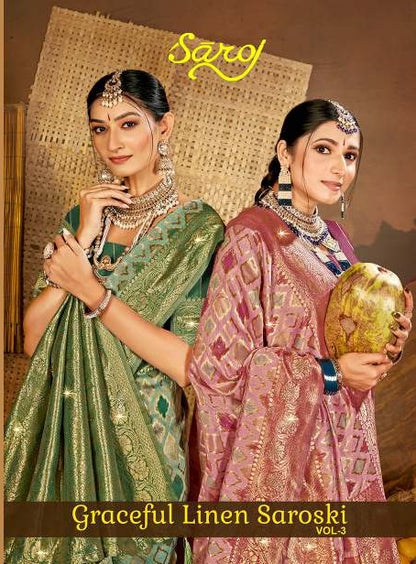 Graceful Linen Saroski Vol 3 Saroj Sarees Supplier Gujarat