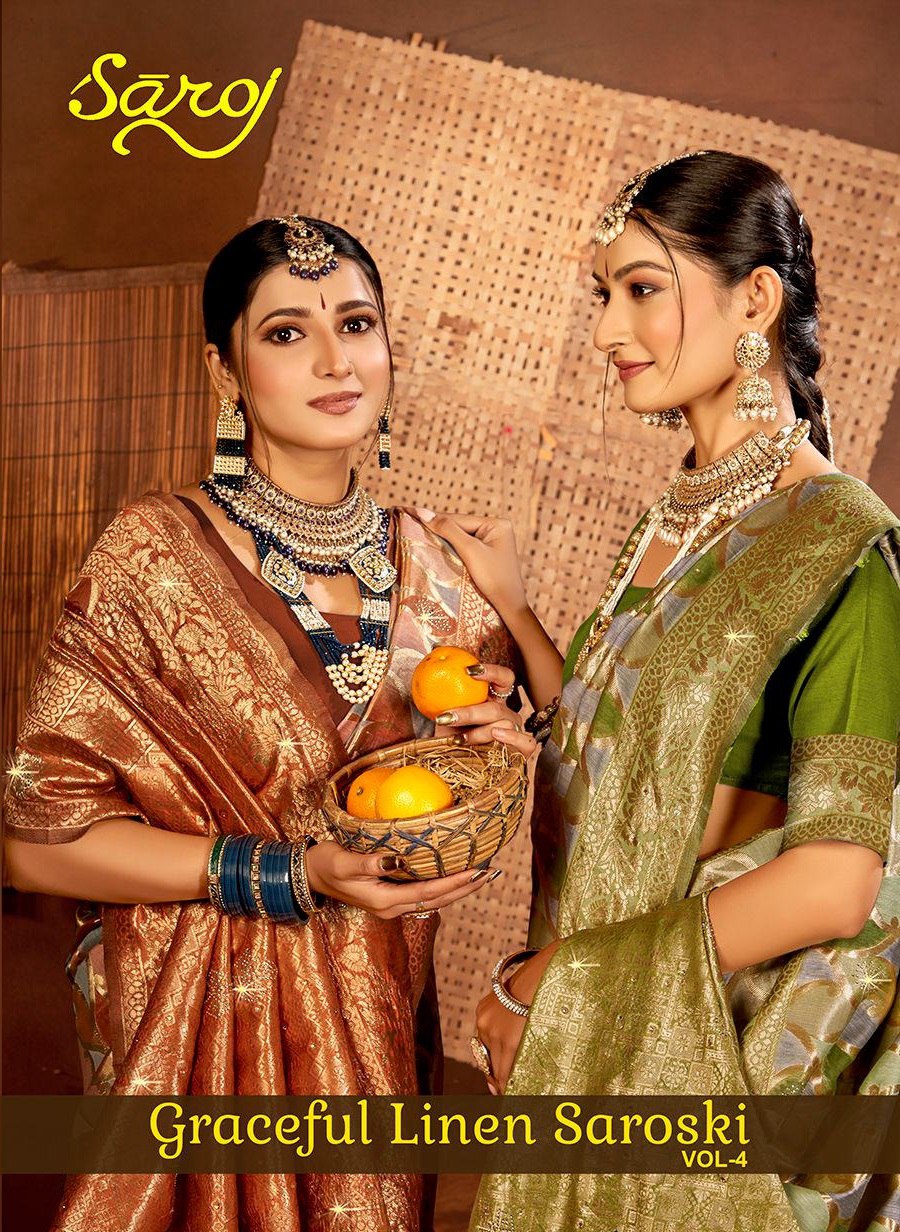 Graceful Linen Saroski Vol 4 Saroj Sarees Manufacturer Gujarat