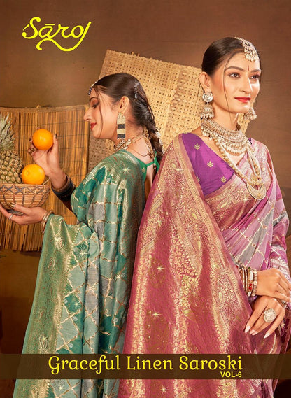 Graceful Linen Saroski Vol 6 Saroj Sarees Exporter India