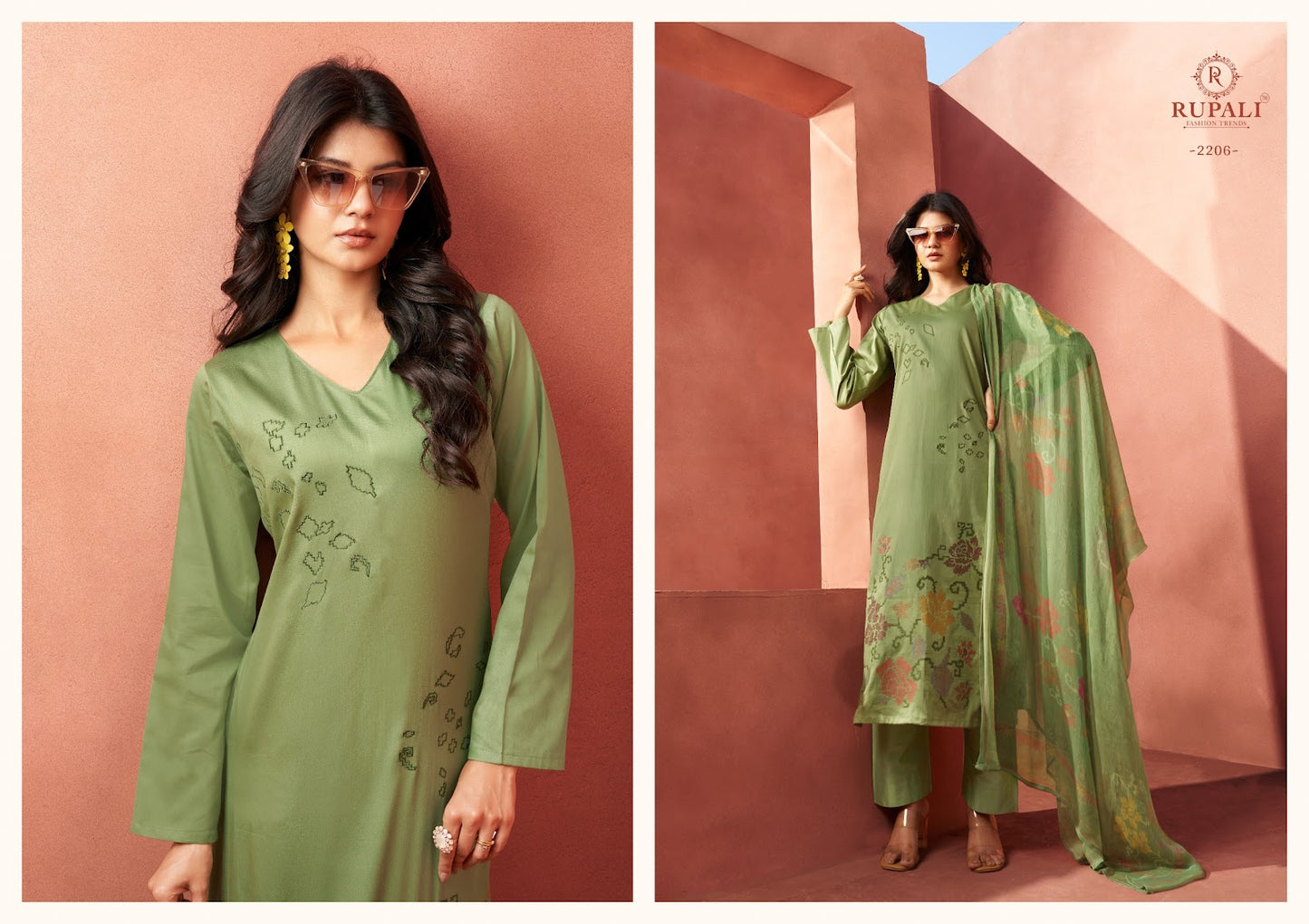 Grache Rupali Jaam Satin Pant Style Suits Manufacturer