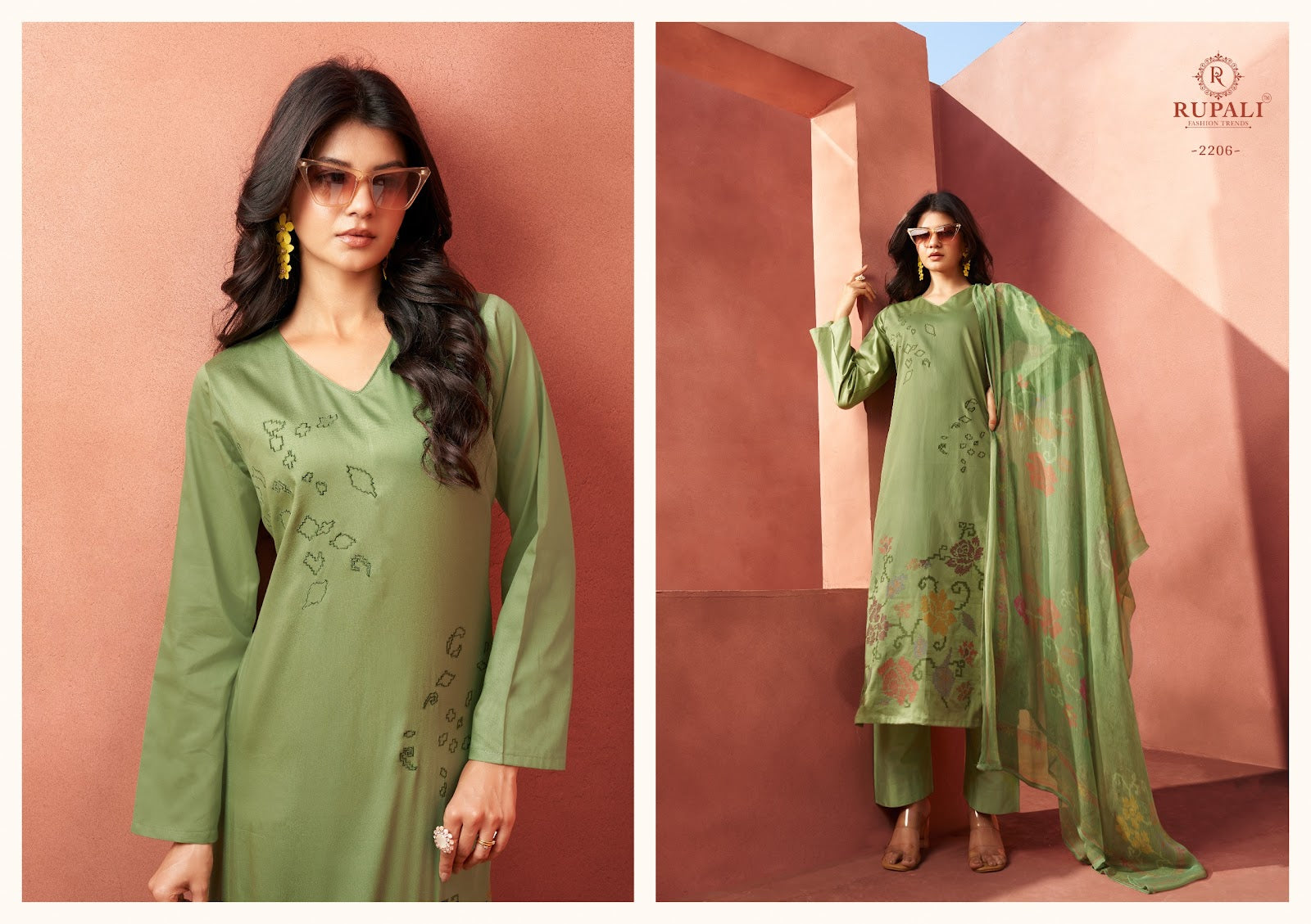 Grache Rupali Jaam Satin Pant Style Suits Manufacturer