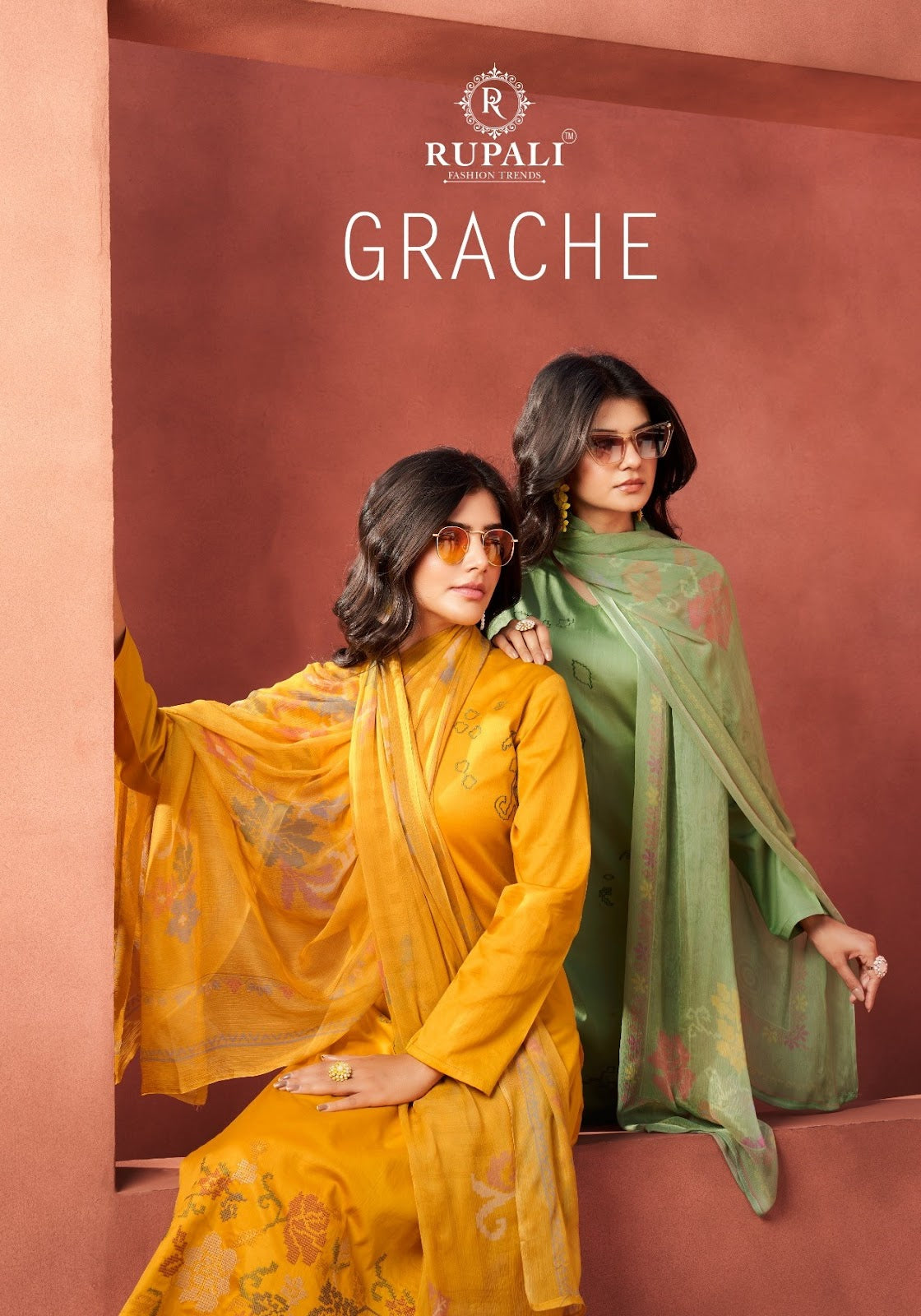 Grache Rupali Jaam Satin Pant Style Suits Manufacturer