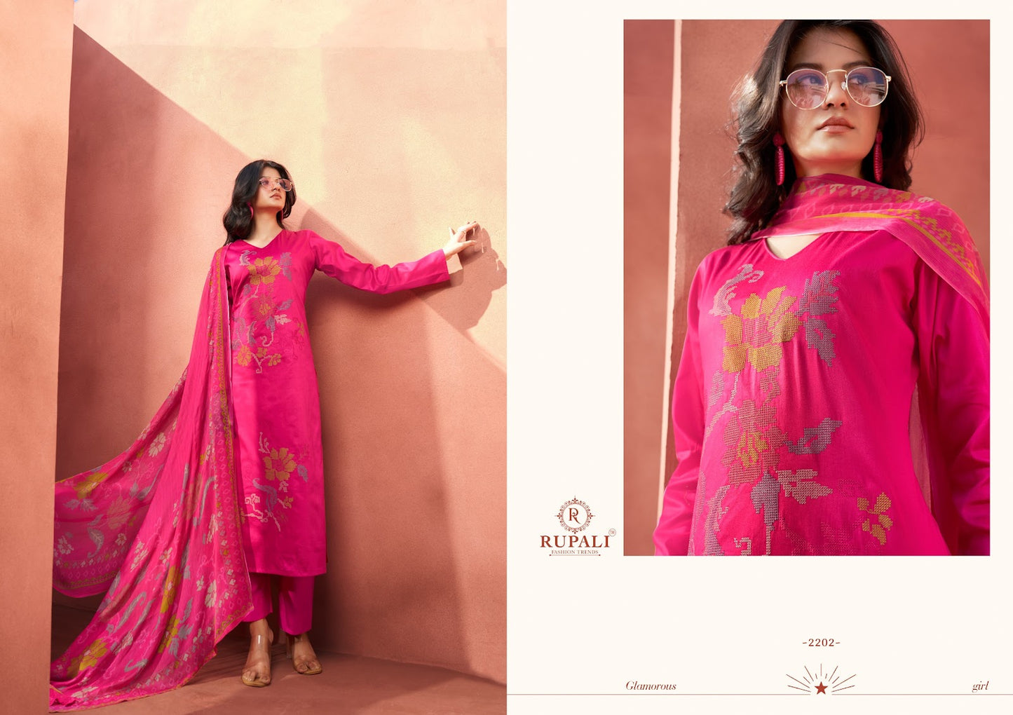 Grache Rupali Jaam Satin Pant Style Suits Manufacturer
