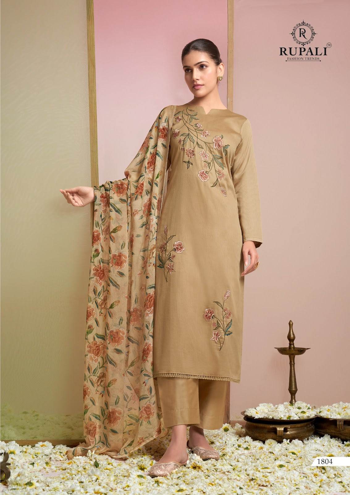Grache Vol 2 Rupali Jaam Satin Pant Style Suits Supplier