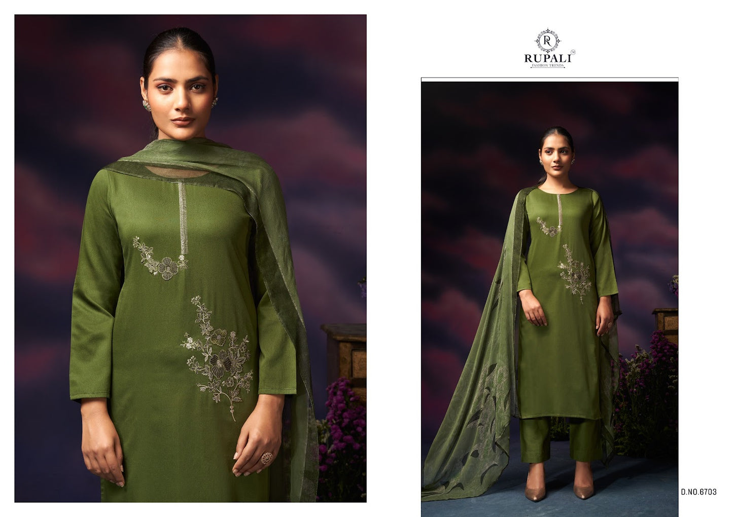 Grache Vol 4 Rupali Jaam Satin Pant Style Suits Supplier Gujarat
