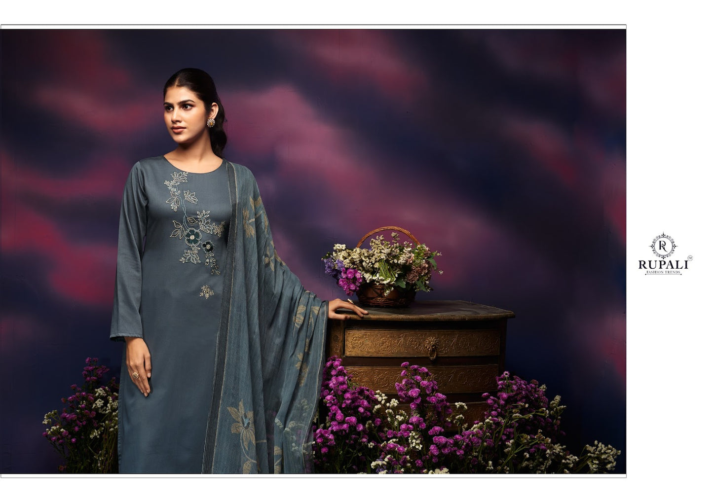 Grache Vol 4 Rupali Jaam Satin Pant Style Suits Supplier Gujarat