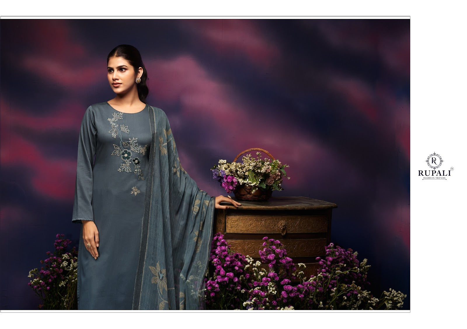 Grache Vol 4 Rupali Jaam Satin Pant Style Suits Supplier Gujarat