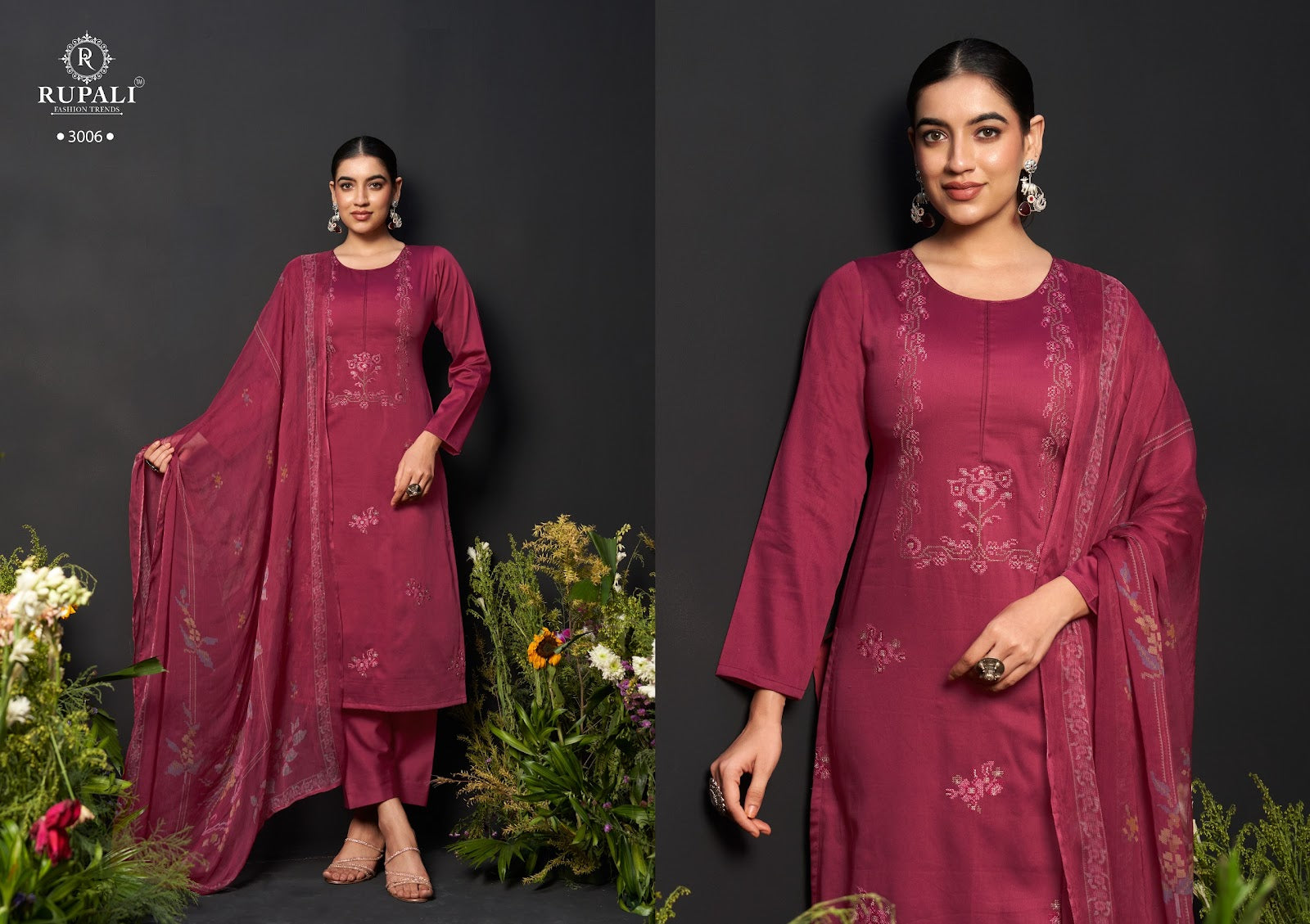 Grache Vol 5 Rupali Jaam Satin Pant Style Suits Wholesaler Ahmedabad