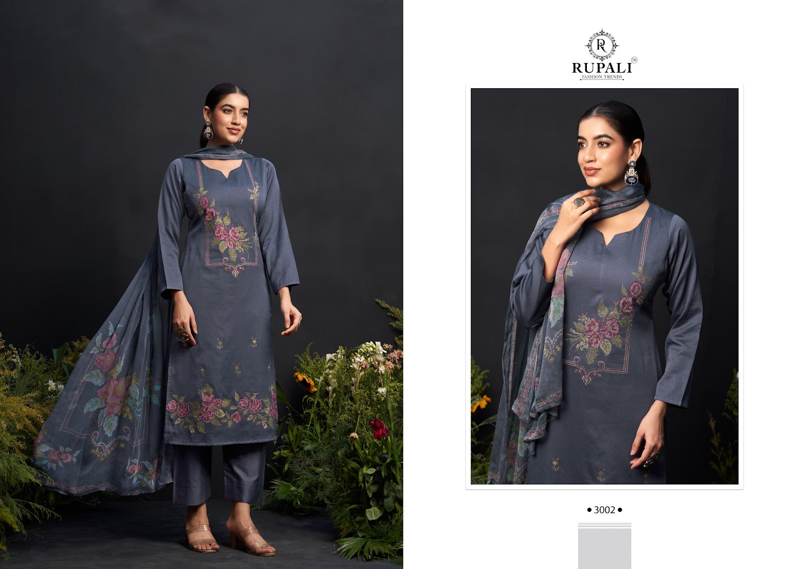 Grache Vol 5 Rupali Jaam Satin Pant Style Suits Wholesaler Ahmedabad