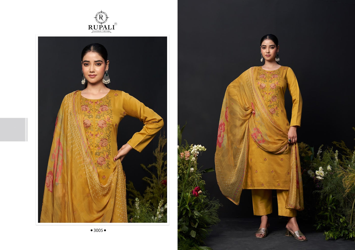 Grache Vol 5 Rupali Jaam Satin Pant Style Suits Wholesaler Ahmedabad