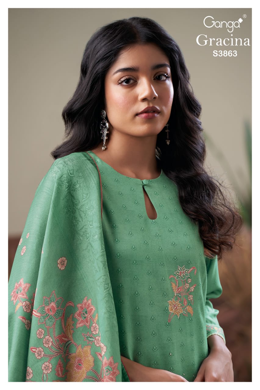 Gracina 3863 Ganga Pashmina Suits Wholesaler