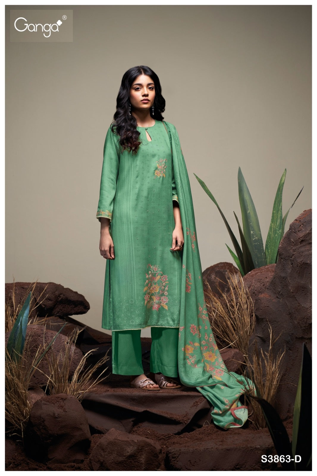 Gracina 3863 Ganga Pashmina Suits Wholesaler