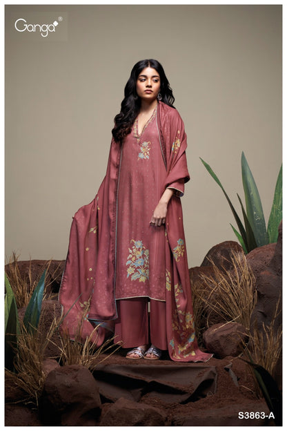 Gracina 3863 Ganga Pashmina Suits Wholesaler