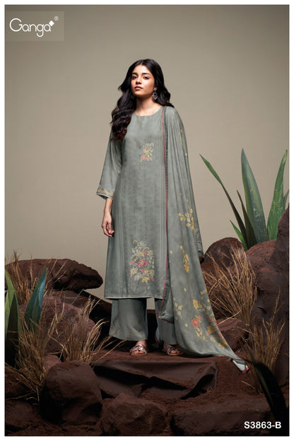 Gracina 3863 Ganga Pashmina Suits Wholesaler