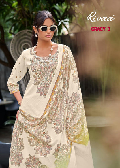 Gracy 3 Rivaa Pashmina Suits Exporter Ahmedabad