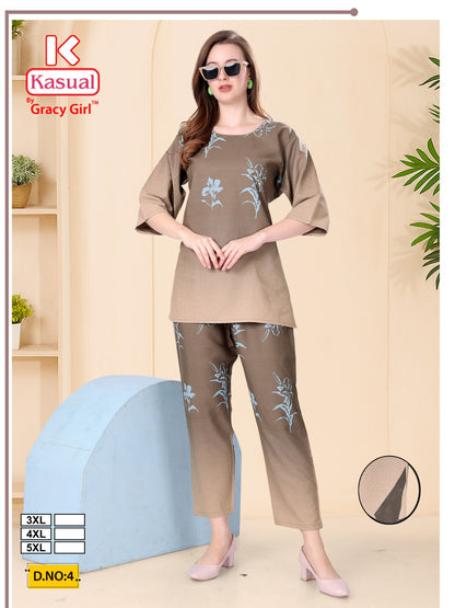 Gracy Girl Kasual Heavy Reyon Co Ord Set Wholesale Price