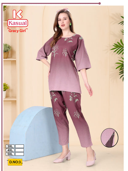 Gracy Girl Kasual Heavy Reyon Co Ord Set Wholesale Price