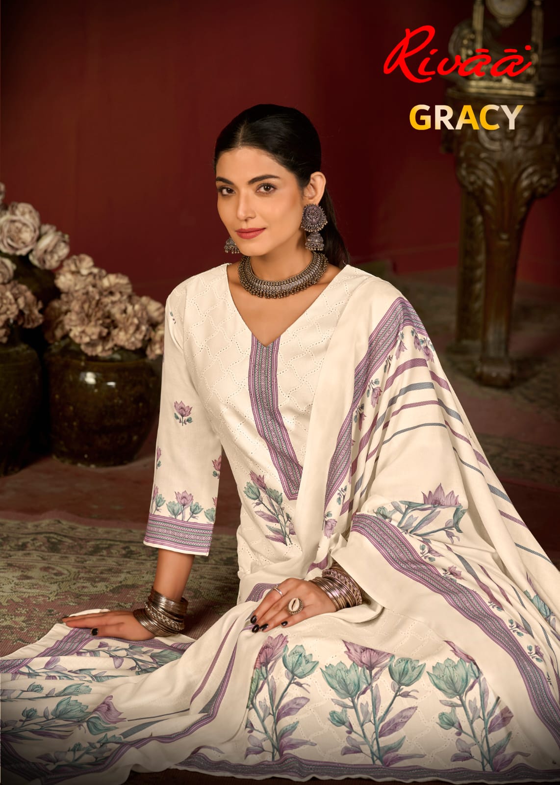 Gracy Rivaa Pashmina Suits Exporter India