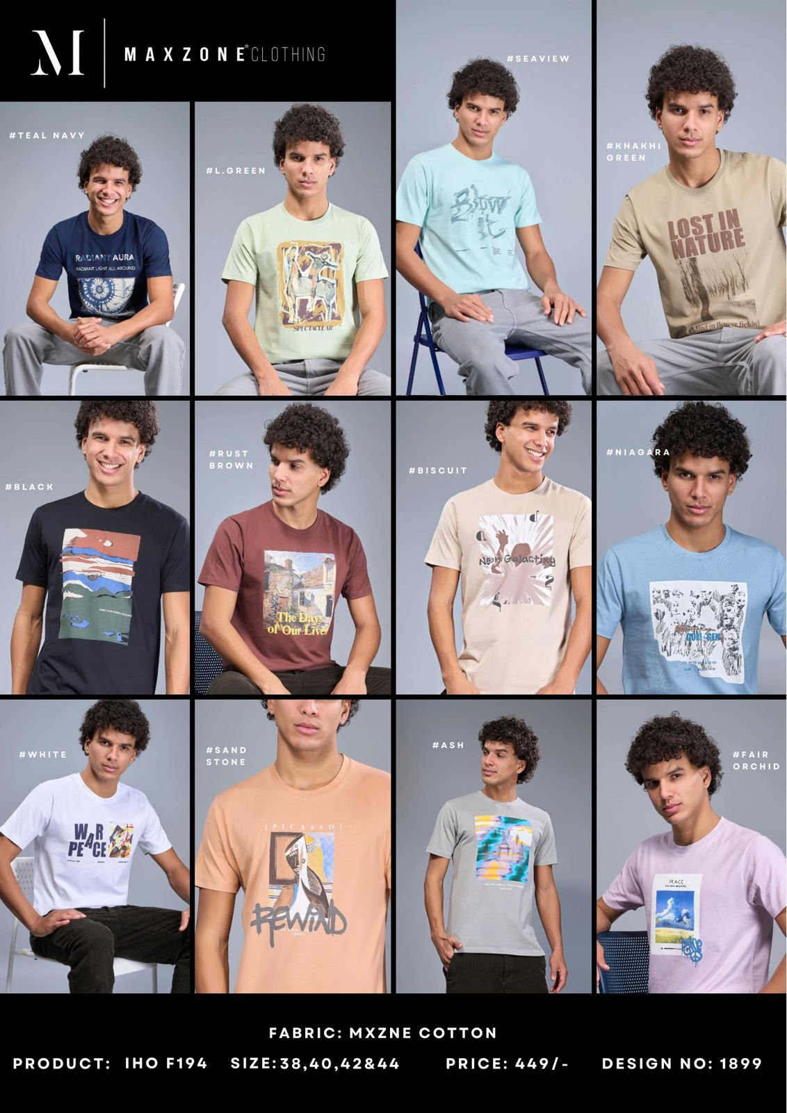 Grafixstation Iho F 194 Maxzone Clothing Cotton Mens Tshirts Exporter Gujarat