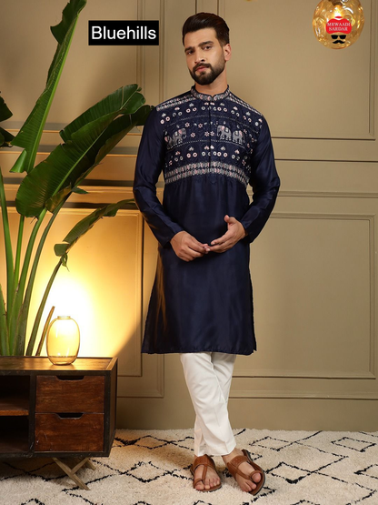 Grand Utsav 2.0 Bluehills Silk Mens Kurta Pajama Manufacturer Ahmedabad