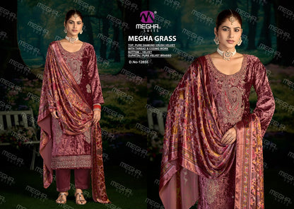 Grass Megha Crush Velvet Suits Exporter India