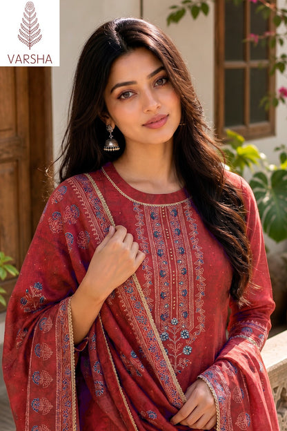 Grass Roots Varshaa Viscose Muslin Pant Style Suits Wholesaler Gujarat