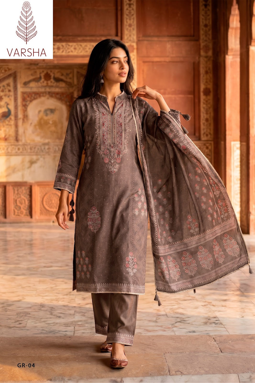 Grass Roots Varshaa Viscose Muslin Pant Style Suits Wholesaler Gujarat