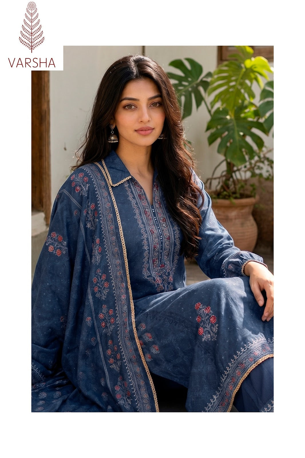 Grass Roots Varshaa Viscose Muslin Pant Style Suits Wholesaler Gujarat