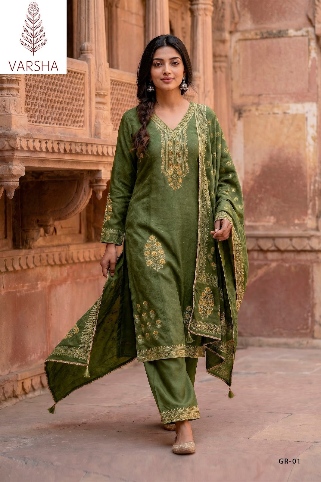 Grass Roots Varshaa Viscose Muslin Pant Style Suits Wholesaler Gujarat