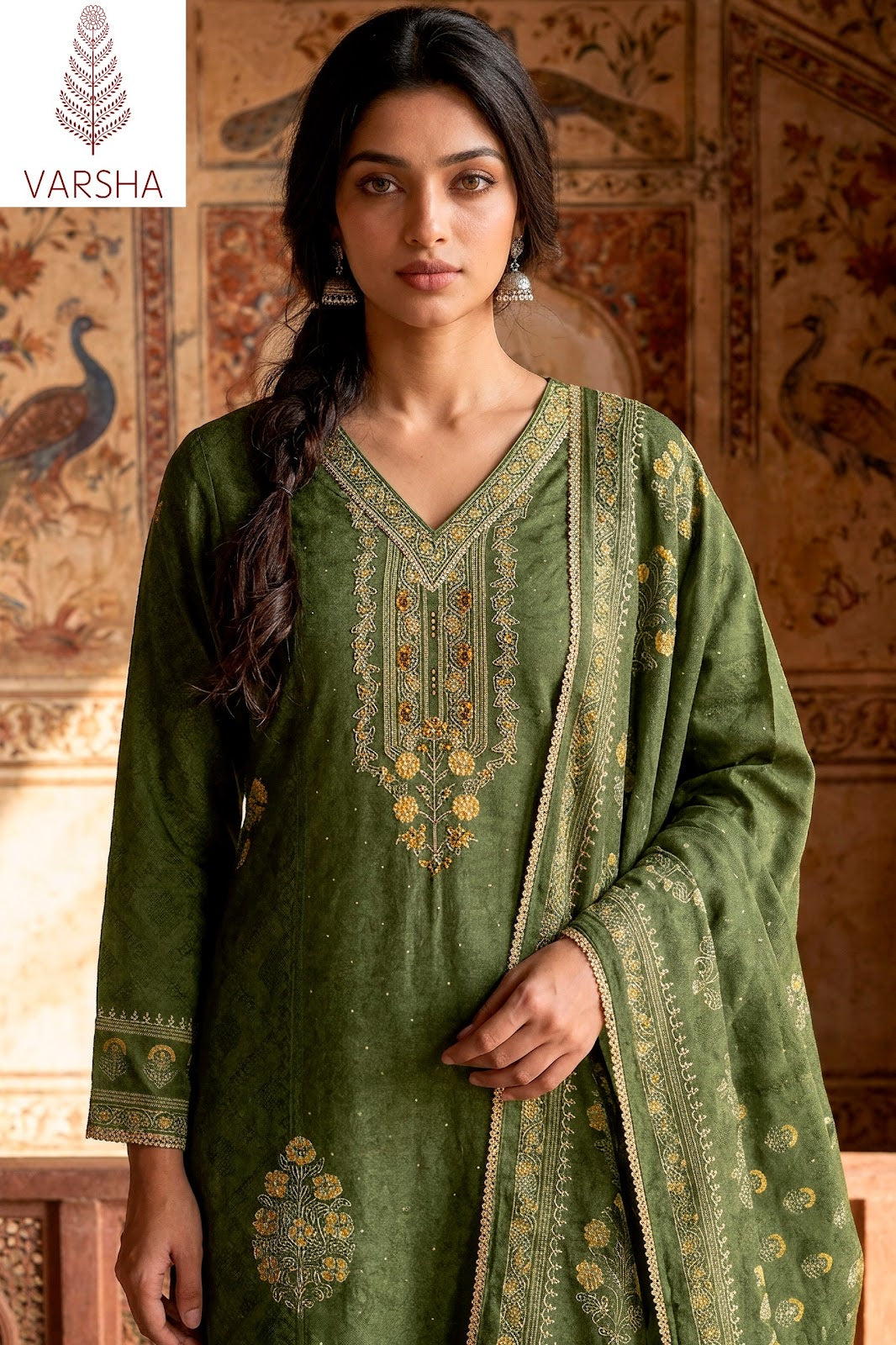 Grass Roots Varshaa Viscose Muslin Pant Style Suits Wholesaler Gujarat
