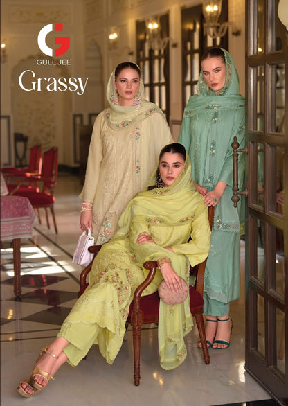 Grassy Gull Jee Viscose Muslin Pakistani Salwar Suits Wholesale Rate