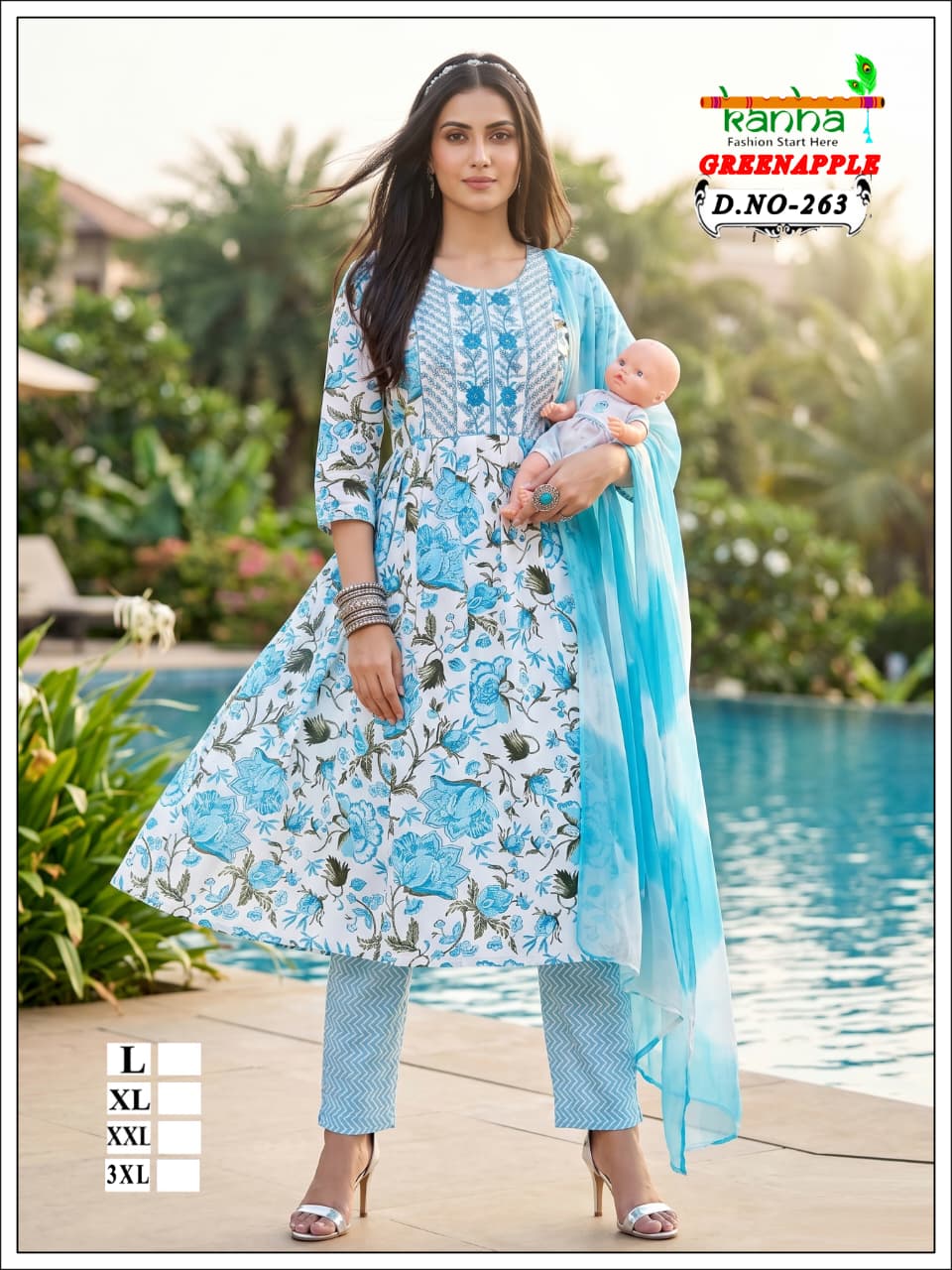 Green Apple 2706 Kanha Liva Reyon Feeding Readymade Suit Supplier India