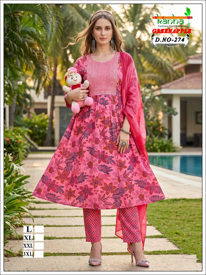 Green Apple 2706 Kanha Liva Reyon Feeding Readymade Suit Supplier India