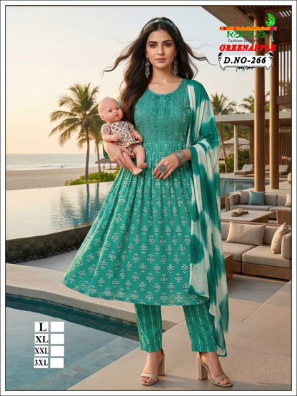 Green Apple 2706 Kanha Liva Reyon Feeding Readymade Suit Supplier India