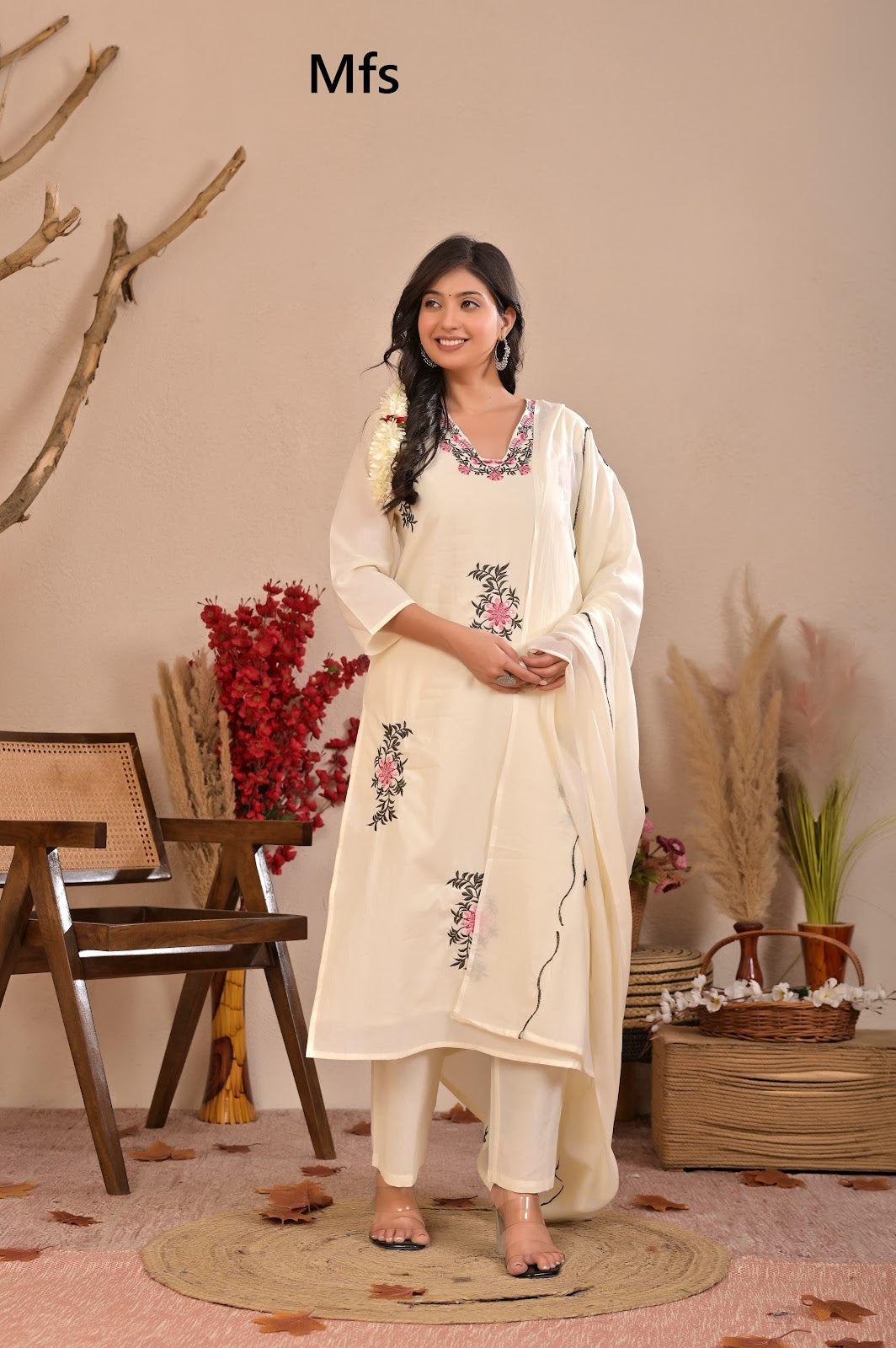 Green Vines 2006 Mfs Readymade Cotton Pant Suits Exporter India