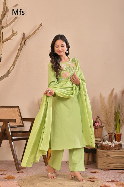 Green Vines 2006 Mfs Readymade Cotton Pant Suits Exporter India
