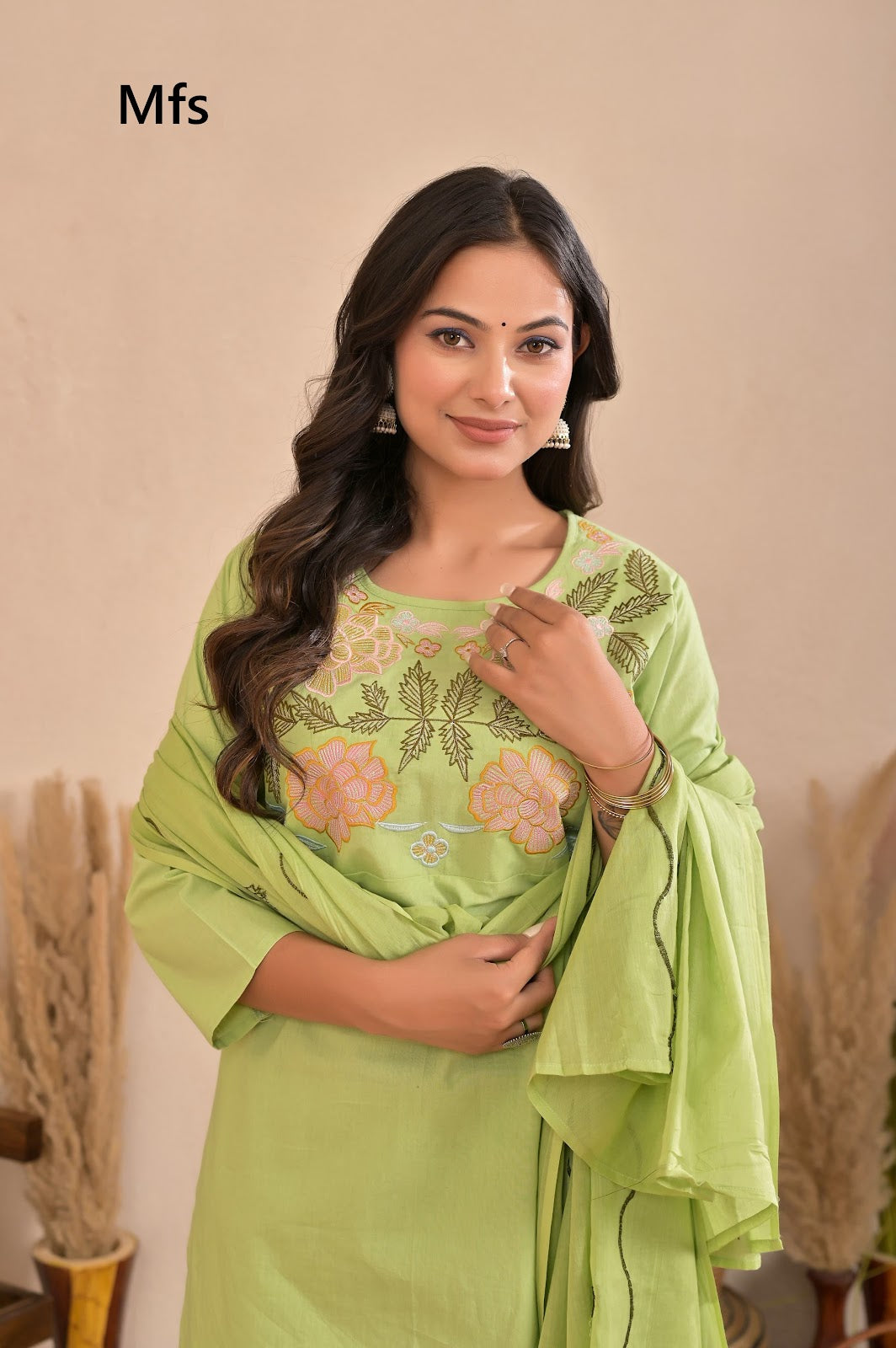 Green Vines 2006 Mfs Readymade Cotton Pant Suits Exporter India