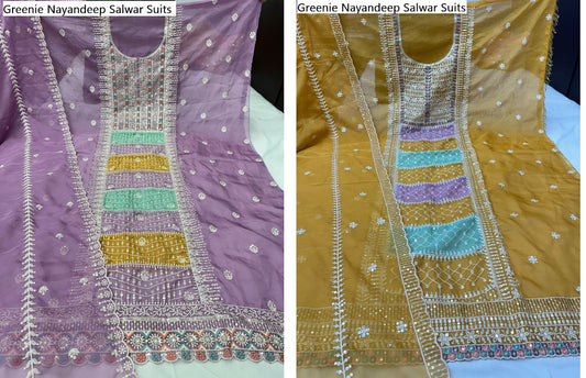 Greenie Nayandeep Organza Salwar Suits Manufacturer India