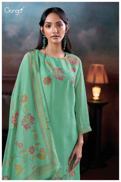 Greesha 3828 Ganga Premium Bemberg Plazzo Style Suits Supplier Gujarat
